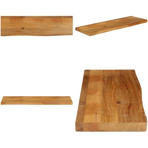 Tablero de mesa borde natural madera maciza mango 120x30x2,5 cm - Madera de mango - Mesa de madera maciza