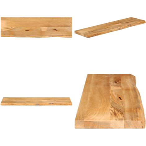 Tablero de mesa borde natural madera maciza mango 120x40x3,8 cm - Madera de mango - Mesa de madera maciza