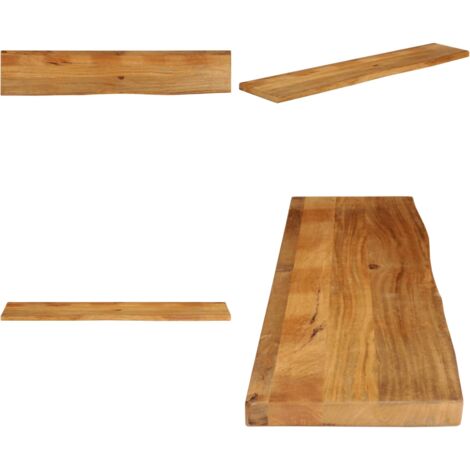 Tablero de mesa borde natural madera maciza mango 140x40x2,5 cm - Madera de mango - Mesa de madera maciza