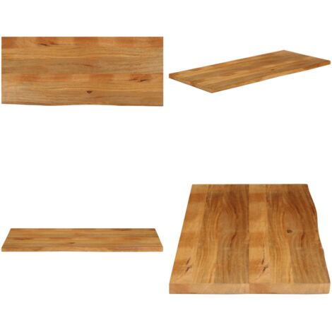 Tablero de mesa borde natural madera maciza mango 140x60x2,5 cm - Madera de mango - Mesa de madera maciza