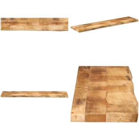 Tablero de mesa borde natural madera maciza mango 160x40x2,5 cm - Madera de mango - Superficie de mesa