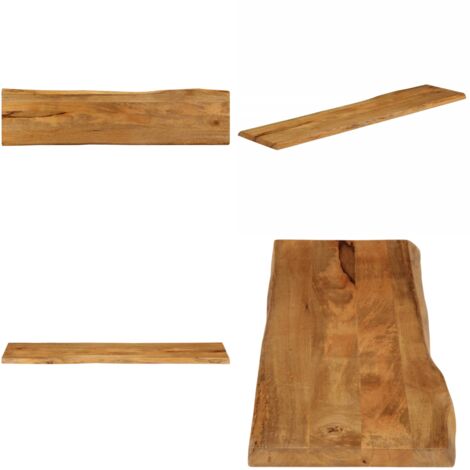 Tablero de mesa borde natural madera maciza mango 180x40x2,5 cm - Madera de mango - Mesa de madera maciza
