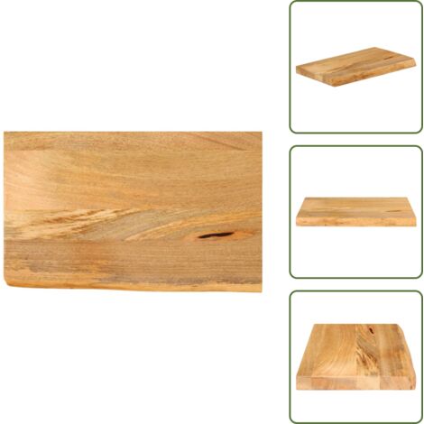 Tablero de mesa borde natural madera maciza mango 40x20x3,8 cm - Madera de mango