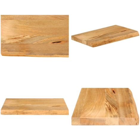 Tablero de mesa borde natural madera maciza mango 40x20x3,8 cm - Madera de mango - Superficie de mesa