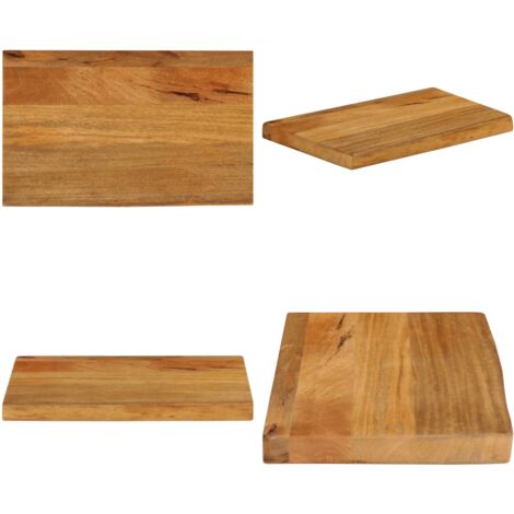 Tablero de mesa borde natural madera maciza mango 40x30x2,5 cm - Madera de mango - Superficie de mesa