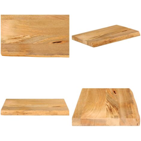 Tablero de mesa borde natural madera maciza mango 40x30x3,8 cm - Madera de mango - Superficie de mesa