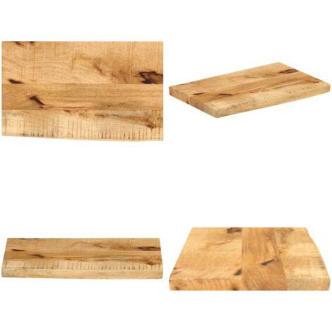 Tablero de mesa borde natural madera maciza mango 40x30x3,8 cm - Madera de mango - Superficie de mesa