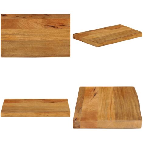 Tablero de mesa borde natural madera maciza mango 40x30x3,8 cm - Madera de mango - Superficie de mesa