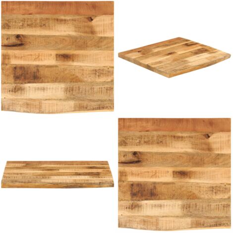 Tablero de mesa borde natural madera maciza mango 40x40x3,8 cm - Madera de mango - Superficie de mesa
