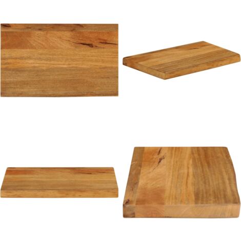 Tablero de mesa borde natural madera maciza mango 50x20x3,8 cm - Madera de mango - Mesa de madera maciza