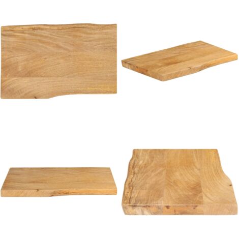 Tablero de mesa borde natural madera maciza mango 50x40x2,5 cm - Madera de mango - Tablero de mesa