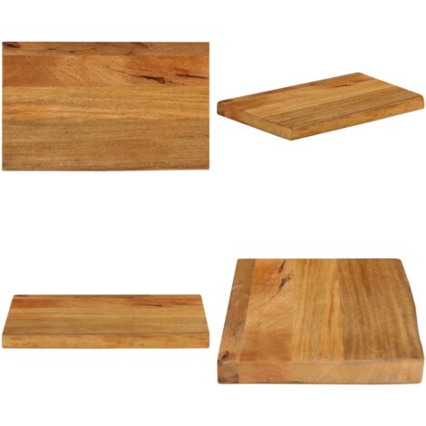Tablero de mesa borde natural madera maciza mango 60x40x3,8 cm - Madera de mango - Superficie de mesa