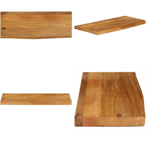 Tablero de mesa borde natural madera maciza mango 70x40x2,5 cm - Madera de mango - Mesa de madera maciza