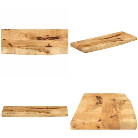 Tablero de mesa borde natural madera maciza mango 70x40x2,5 cm - Madera de mango - Superficie de mesa