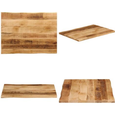 Tablero de mesa borde natural madera maciza mango 70x60x2,5 cm - Madera de mango - Superficie de mesa