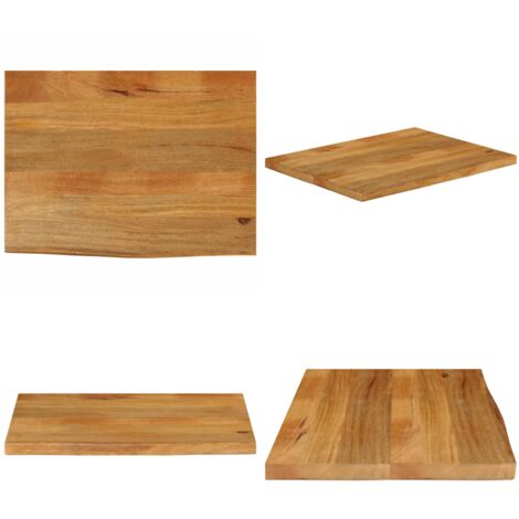 Tablero de mesa borde natural madera maciza mango 70x60x3,8 cm - Madera de mango - Mesa de madera maciza