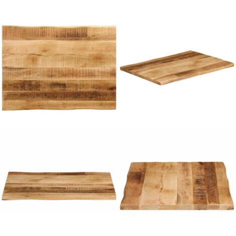 Tablero de mesa borde natural madera maciza mango 70x60x3,8 cm - Madera de mango - Superficie de mesa