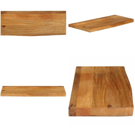 Tablero de mesa borde natural madera maciza mango 80x40x3,8 cm - Madera maciza - Mango