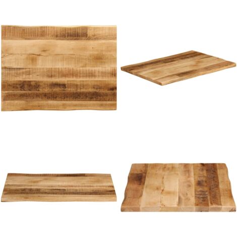 Tablero de mesa borde natural madera maciza mango 80x60x3,8 cm - Madera de mango - Superficie de mesa