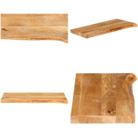 Tablero de mesa borde natural madera maciza mango 90x40x3,8 cm - Madera de mango - Superficie de mesa