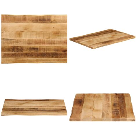 Tablero de mesa borde natural madera maciza mango 90x60x2,5 cm - Madera de mango - Superficie de mesa