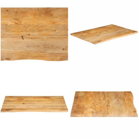 Tablero de mesa borde natural madera maciza mango 90x80x2,5 cm - Madera de mango - Mesa de madera maciza