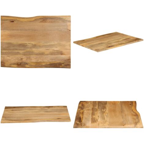 Tablero de mesa borde natural madera maciza mango 90x80x2,5 cm - Madera de mango - Superficie de mesa