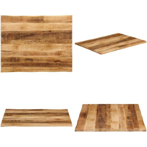 Tablero de mesa borde natural madera maciza mango 90x80x2,5 cm - Madera de mango - Superficie de mesa