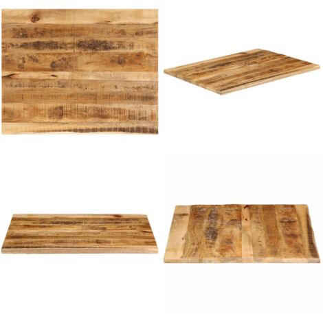 Tablero de mesa borde natural madera maciza mango 90x80x3,8 cm - Madera de mango - Superficie de mesa