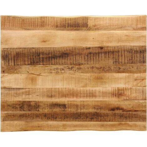 Tablero de mesa borde natural madera mango rugosa 100x80x3,8 cm