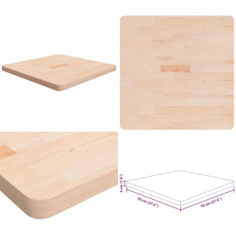 Tablero de mesa cuadrada madera de roble sin tratar 70x70x4 cm - Mesa cuadrada - Madera maciza