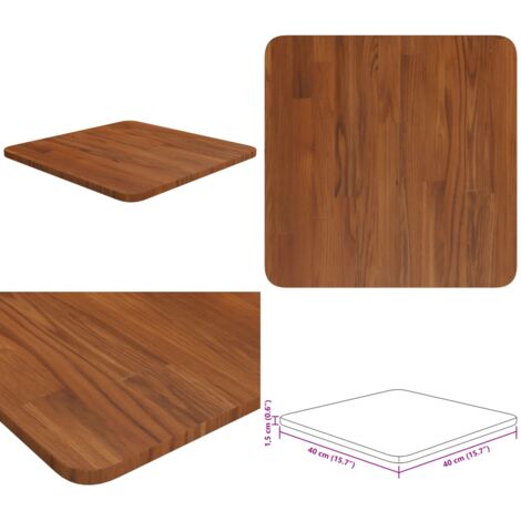 Tablero de mesa cuadrada madera roble marrón oscuro 40x40x1,5cm - Mesa cuadrada - Madera maciza