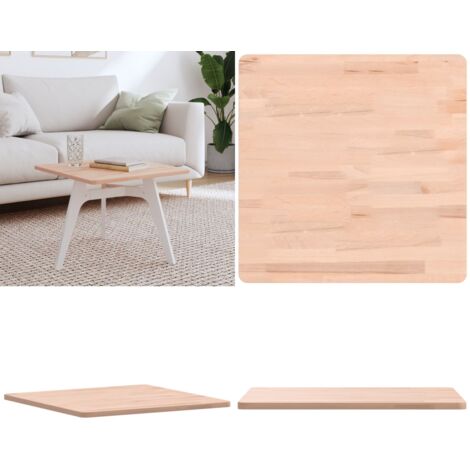 Tablero de mesa cuadrado de madera maciza de haya 50x50x1,5 cm - Mesa de madera - Madera de haya
