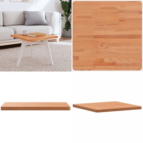 Tablero de mesa cuadrado de madera maciza de haya 50x50x2,5 cm - Mesa de madera - Madera de haya