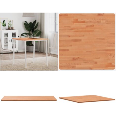 Tablero de mesa cuadrado de madera maciza de haya 70x70x1,5 cm - Madera maciza - Mesa de comedor