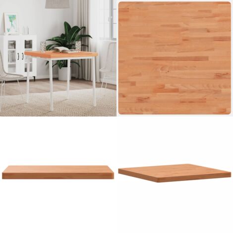 Tablero de mesa cuadrado de madera maciza de haya 70x70x4 cm - Madera maciza - Madera de haya