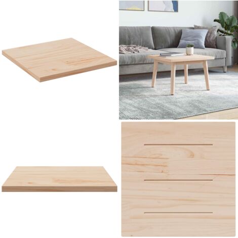 Tablero de mesa cuadrado madera maciza de pino 60x60x2,5 cm - Madera maciza - Mesa de centro