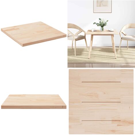 Tablero de mesa cuadrado madera maciza de pino 90x90x2,5 cm - Mesa de centro - Mesa de bar