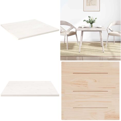 Tablero de mesa cuadrado madera maciza pino blanco 70x70x2,5 cm - Mesa cuadrada - Madera maciza