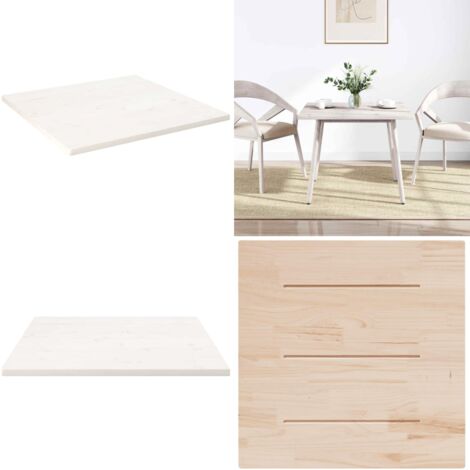 Tablero de mesa cuadrado madera maciza pino blanco 90x90x2,5 cm - Mesa cuadrada - Madera maciza