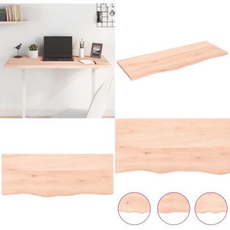 Tablero de mesa madera maciza de roble sin tratar 100x40x2 cm - Tabla de madera - Mesa de roble sin tratar