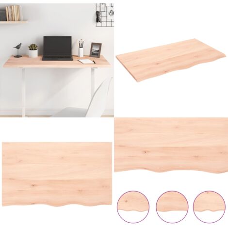Tablero de mesa madera maciza de roble sin tratar 100x60x2 cm - Tabla de madera - Mesa de roble sin tratar