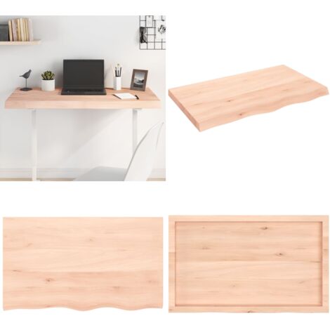 Tablero de mesa madera maciza roble sin tratar 100x60x(2-6) cm - Tabla de madera - Mesa de madera maciza