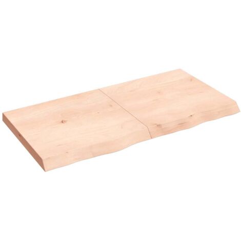 Tablero de mesa madera maciza roble sin tratar 120x60x(2-6) cm