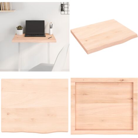 Tablero de mesa madera maciza roble sin tratar 60x50x(2-4) cm - Tabla de madera - Mesa de madera maciza