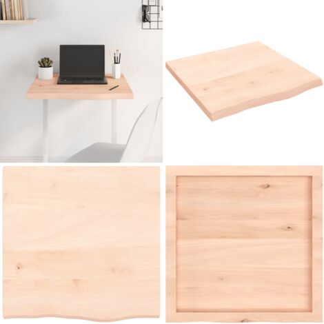Tablero de mesa madera maciza roble sin tratar 60x60x(2-4) cm - Tabla de madera - Mesa de madera maciza