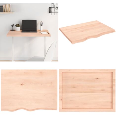 Tablero de mesa madera maciza roble sin tratar 80x60x(2-4) cm - Tabla de madera - Mesa de madera maciza
