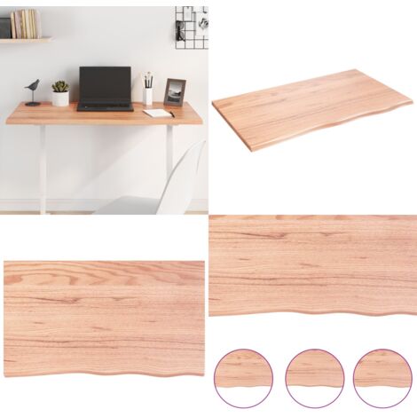 Tablero de mesa madera roble tratada marrón claro 100x60x2 cm - Madera de roble - Mesa de repuesto