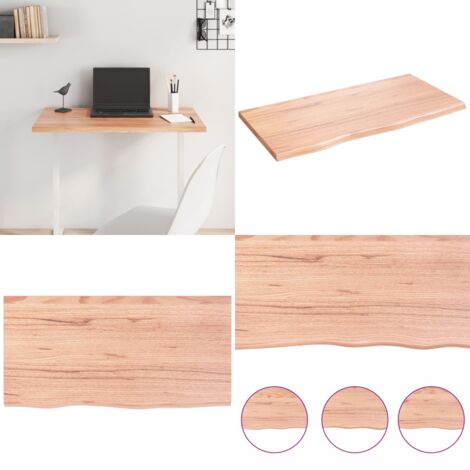 Tablero de mesa madera roble tratada marrón claro 80x40x2 cm - Madera de roble - Mesa de repuesto