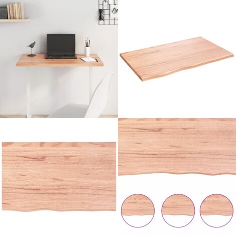 Tablero de mesa madera roble tratada marrón claro 80x50x2 cm - Madera de roble - Mesa de repuesto